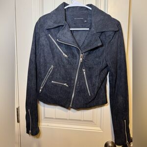 Olivaceous Faux Suede Biker Jacket